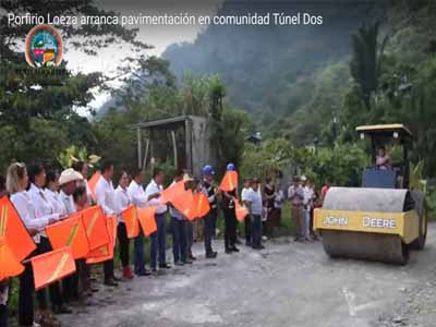  Porfirio Loeza arranca pavimentación en comunidad Túnel Dos.